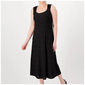 Susan Graver Occasions Burnout Knit Sleeveless Midi Dress Black Size Small *NEW* - Picture 1 of 4