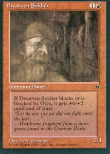 1X DWARVEN SOLDIER (ALEXANDER) FALLEN EMPIRES MTG MAGIC MP X1 (yourdeckbuilder) - Picture 1 of 1