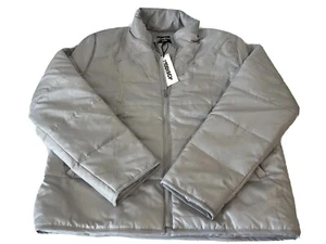 Modisch By Tay Caye Padded Jacket Light Gray Full Zip Side Pockets Size Medium - Picture 1 of 12