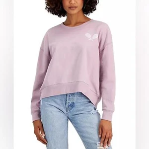 REBELLIOUS ONE Juniors' Tennis Club Front/Back Graphic Sweatshirt, - Picture 1 of 8