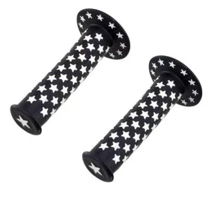 NEW! Bicycle Bike Grips Black& White Star Beach Cruiser BMX Old School All Black - Picture 1 of 1