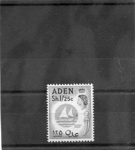 ADEN Sc 56 (SG 64)**F-VF NH 1956 1S25c AZUL Y NEGRO $48 - Imagen 1 de 1