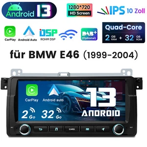 2+32GB Android 13 Autoradio Apple Carplay DSP GPS Navi Für BMW 3er E46 1998-2006 - Bild 1 von 14