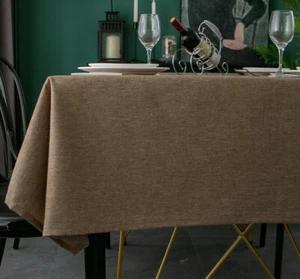 Tektrum 60"X102" Rectangle Faux Textured Tablecloth-Waterproof/Spill Proof -Flax - Picture 1 of 6