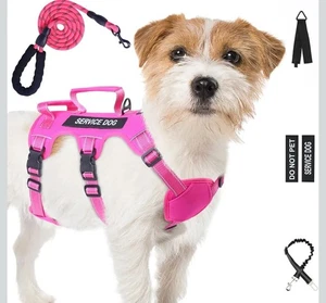 Escape Proof Dog Harness for Small Medium Dogs Six Point Adjustable (S/M) Pink - Picture 1 of 8