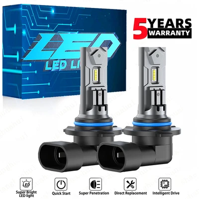 Par de bombillas LED brillantes blancas de haz alto/bajo para Cadillac SRX 9005 2010-2016 Foto 1 de 4