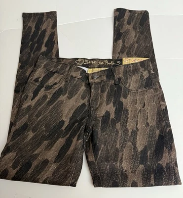 Pantalones de mezclilla bajos ajustados Princess Vera Wang para mujer nuevos con etiquetas talla 3 marrón negro Born To Rule Foto 1 de 4