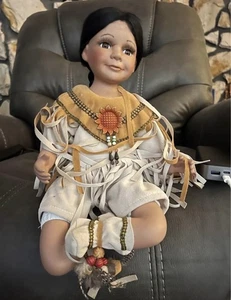 Muñeca de porcelana india rara de colección - Imagen 1 de 7