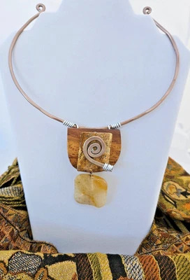 Hermoso arte portátil Jeff Lieb firmado por artesano, cuarzo, mármol, madera vintage Foto 1 de 4