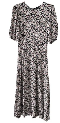 M&S Size 8 Pink & Blue Floral Midaxi Tea Dress Worn Once & Immaculate - Image 1 of 3