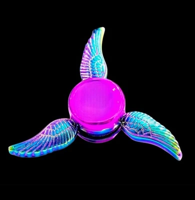 Heavy Duty Rainbow Angel Wings Metallic Unique Metal Fidget Spinner - Image 1 of 4