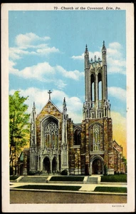 Postcard Church of the Covenant, Erie, PA White Border - Picture 1 of 2