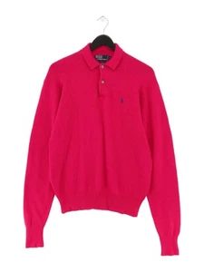 Ralph Lauren Men's Jumper M Pink 100% Other Collared Pullover - Picture 1 of 5