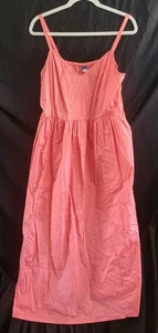 🧡 Old Navy Women’s Coral Sleeveless Tiered Cotton Sundress Size L - Picture 1 of 5