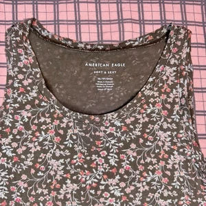 American Eagle weiches & sexy Tanktop - XS braun ditsy Blumen Shirt Y2K 2000er - Bild 1 von 4