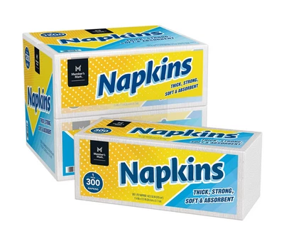 Member's Mark Everyday 1-Ply White Napkins 4 Pack 1200 Total Napkins - Image 1 of 3
