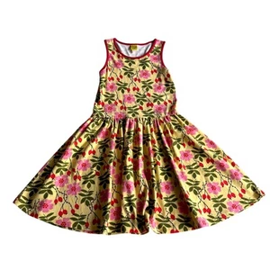 Duns Sweden Organic Cotton Skater Sleeveless Cherries Circle Dress sz 12-13 - Picture 1 of 9
