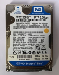 Western Digital WD Scorpio Blue 320GB 2.5" Hard Drive WD3200BEVT - Picture 1 of 6