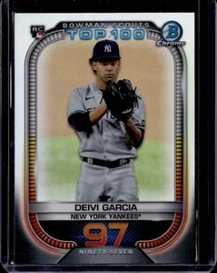 2021 Bowman Chrome DEIVI GARCIA Bowman Scouts Top 100 Refractor Rookie #BTP-97 - Picture 1 of 2