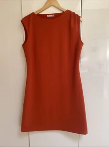 Made In Italy Damen Kleid 40 Orange Knielang Büro Elegant Stretch - Bild 1 von 7