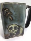 MARA STONEWARE COFFEE MUG. PANDA BEER MUG.  Square Bottom Art Deco Mug. B208
