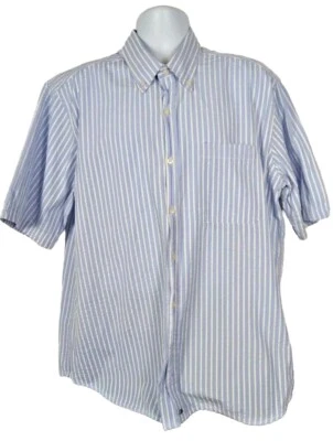 Andrew Fezza Blue Stripe Short Sleeve Button Front Shirt XL - Image 1 of 3