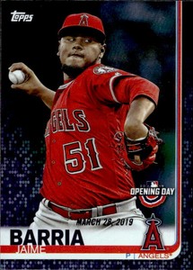 2019 Topps Opening Day Jaime Barria Meijer Purple Foil 90