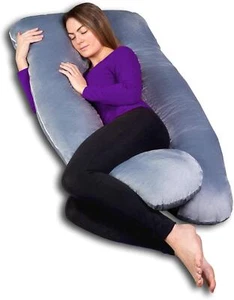 Pregnancy Pillow U-Shape Maternity Full Body Memory Foam Velvet Removable Cover - Picture 1 of 6