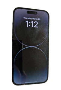 SCRATCHED SCREEN Apple iPhone 14 Pro - 128 GB - Black Titanium (Unlocked) eSIM - Picture 1 of 7