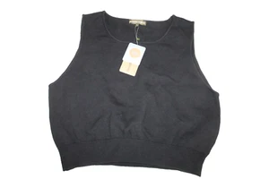 NWT Princess Highway Womens Sleeveless Sweater Black Knit Organic Cotton Size 20 - Picture 1 of 10