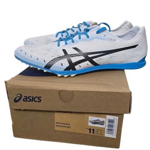 Scarpe da ginnastica Asics Gun Lap 2 pista e campo bianco blu nero punte uomo 11