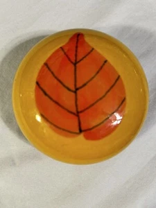 Vintage BO MELANDER orange Blatt Briefbeschwerer markiert Danmark - Bild 1 von 6