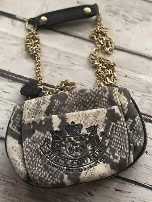 Juicy Couture Snake Skin Velvet Crossbody Purse Gold Chain Strap Small Rare/Auth • 37.99€