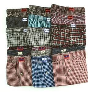 6 Pack Mens Premium Boxers 100% Cotton Underwear Trunk Plaid Shorts Size S~3XL - Picture 1 of 4