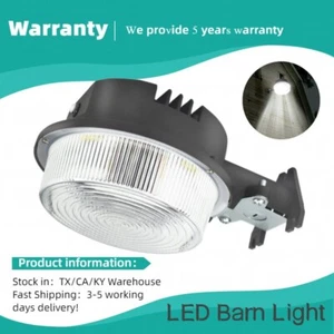 75W LED Barn Lights Dusk to Dawn Outdoor Yard Lights 8400 Lumens with Photocell - Picture 1 of 15