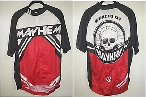 Camiseta deportiva de carreras Nashbar Wheels of Mayhem 3 bolsillos 3/4 con cremallera diseño de calavera - Imagen 1 de 11