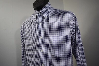 Camisa de vestir Canali abotonada a cuadros manga larga hecha en Italia para hombre talla grande Foto 1 de 4