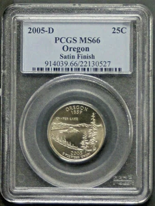 2005-D Oregon State Quarter PCGS MS66 - Satin Finish C1042 - Picture 1 of 2