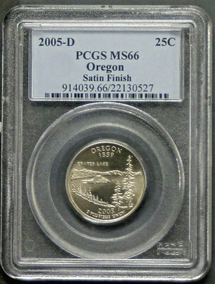 2005-D Oregon State Quarter PCGS MS66 - Satin Finish    C1042 - Image 1 of 2