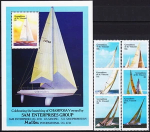 St Vincent-Gren Set & S/S America's Cup 1988 MNH-15 Euro - Picture 1 of 1