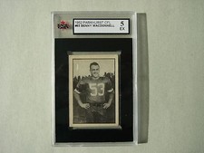 1952 PARKHURST CFL FOOTBALL CARD #63 BENNY MACDONNELL ROOKIE EX KSA 5 NICE!! '52