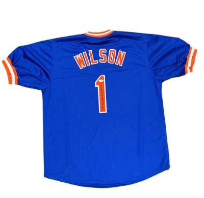 New York Mets Mookie Wilson signed Custom Jersey with JSA Cert - Image 1 of 3