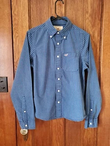 Hollister Herren Hemd Größe S blau kariert Knopfleiste Langarm - Bild 1 von 7