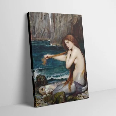 A Mermaid, 1900 John William Waterhouse, Canvas Wrap Wall Art Print - Image 1 of 4