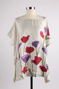 NWT Loro Piana Silk Printed Top SZ M Ivory $2,195 - Picture 1 of 13