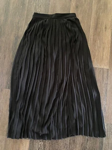 Color Block Womens Long Black Pleated Maxi Skirts Boho Wedding Evening Party Med - Picture 1 of 7