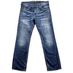Jeans Silver Jeans Co. Uomo Zac Relaxed Fit Denim Taglia 34x34 Blu Lavaggio Scuro - Foto 1 di 13