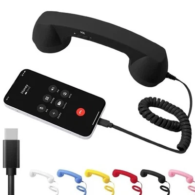 Telephone Handset for Type-C Cellphone, Retro Phone Handset with Phone Receiver - image 1 of 4