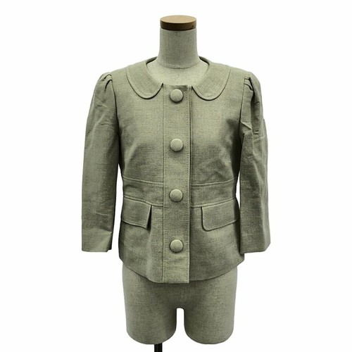 Giacca RED VALENTINO misto lino collo tondo manica a sbuffo 38 beige usata KLDR 0