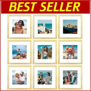 Elegant 12x12 Picture Frames Set of 9 with Shatter-Resistant Plexiglass - Picture 1 of 11